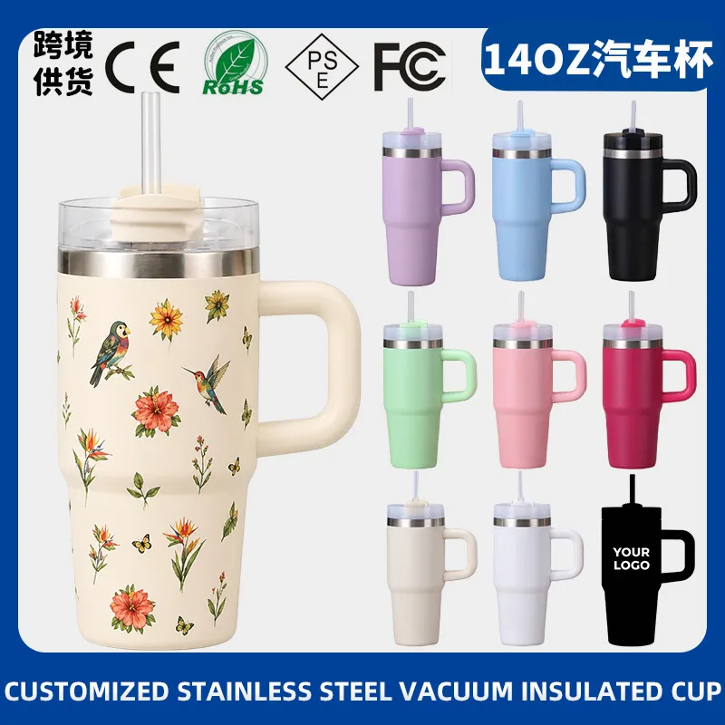 Stainless Steel Kids Water Bottle with Straw Lid — 14oz / 414ml 2
