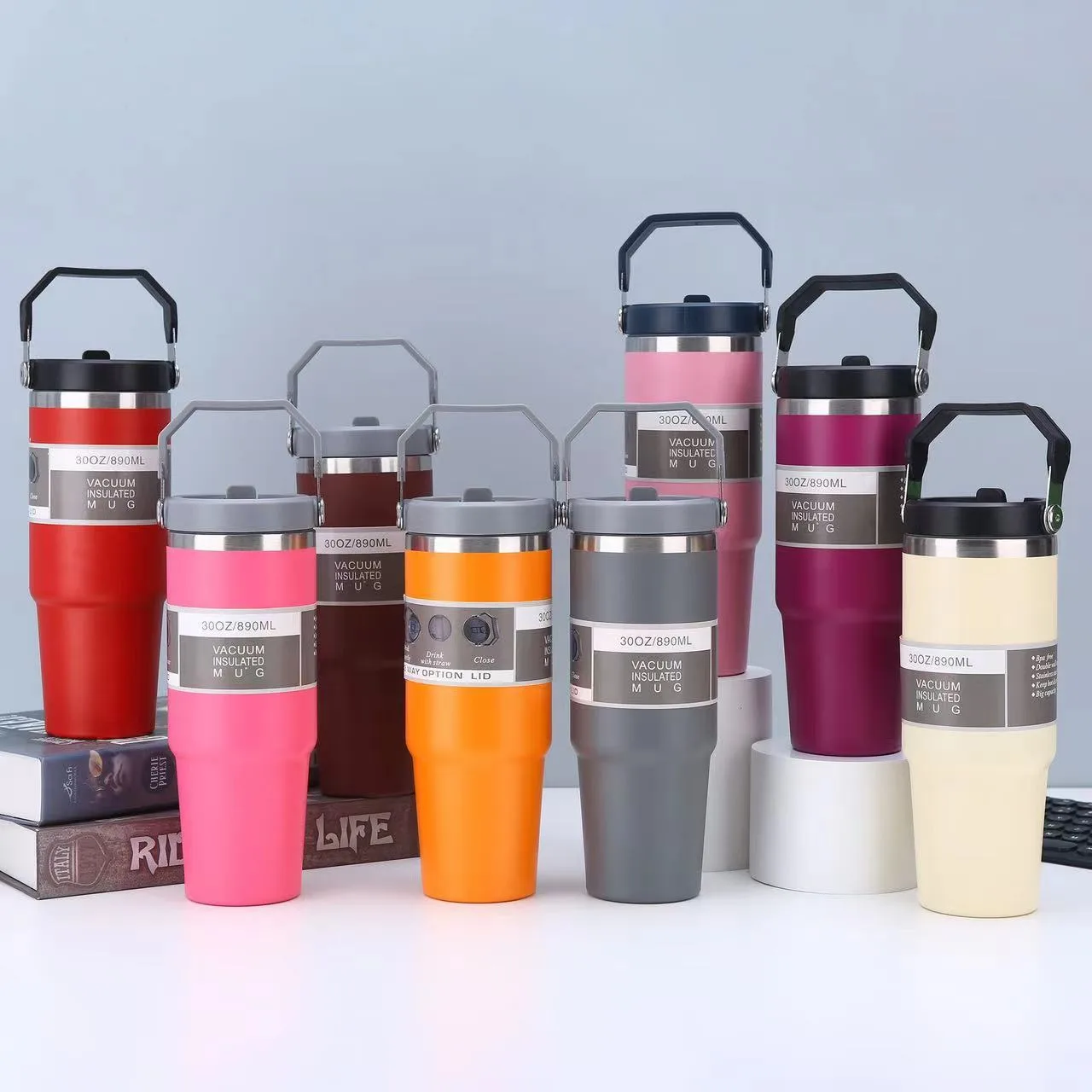 304 Stainless Steel Car Tumbler with Straw Lid — 30oz / 887ml 2