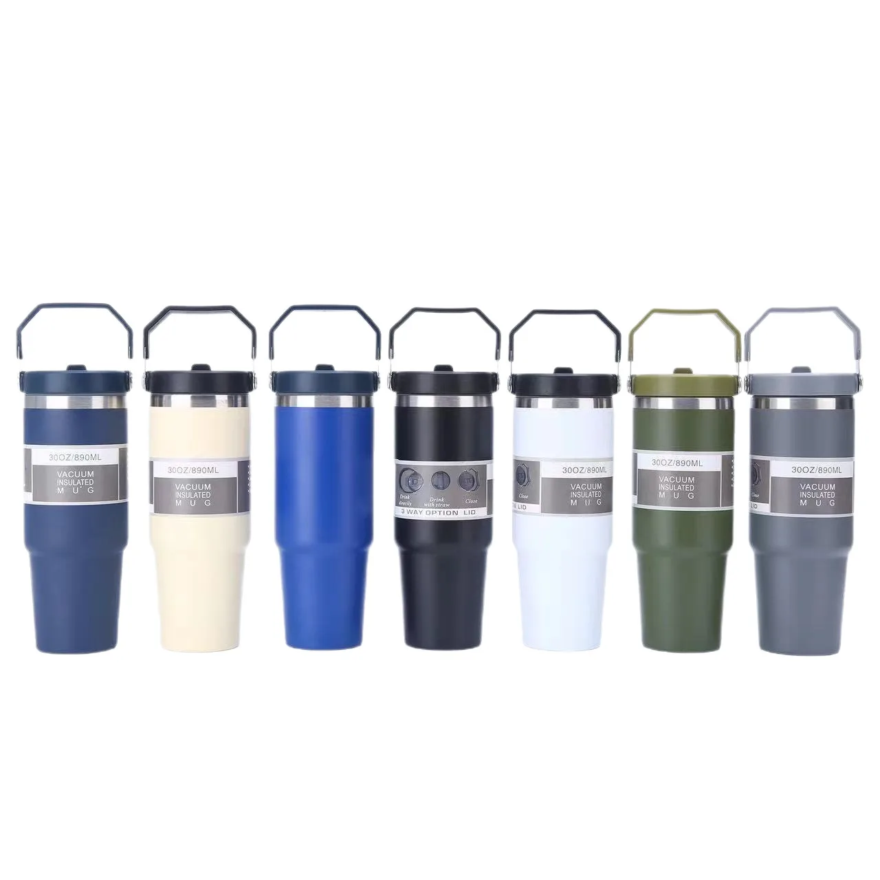 304 Stainless Steel Car Tumbler with Straw Lid — 30oz / 887ml 5