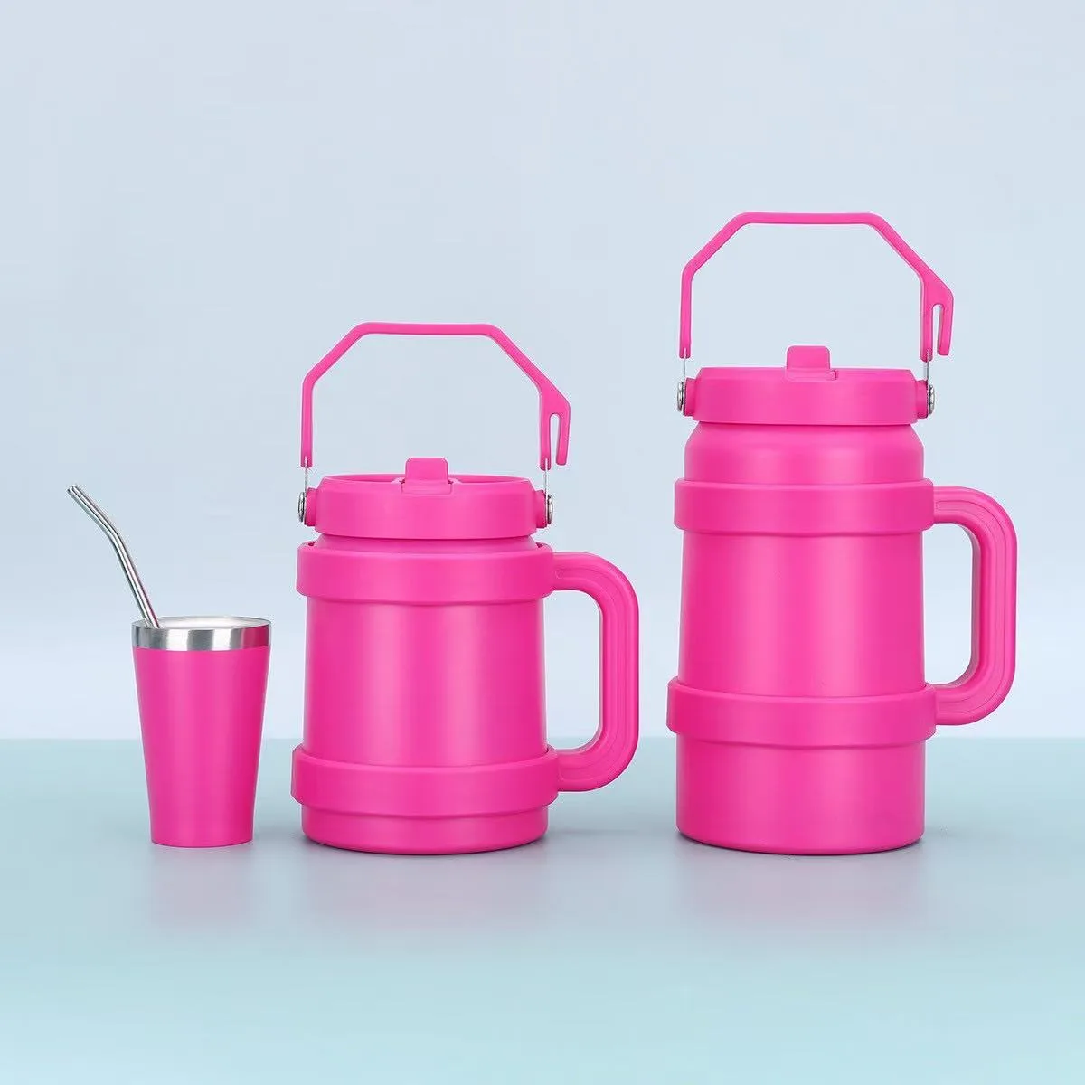 304 Stainless Steel Car Tumbler with Handle & Straw Lid — 50oz / 1479ml 4