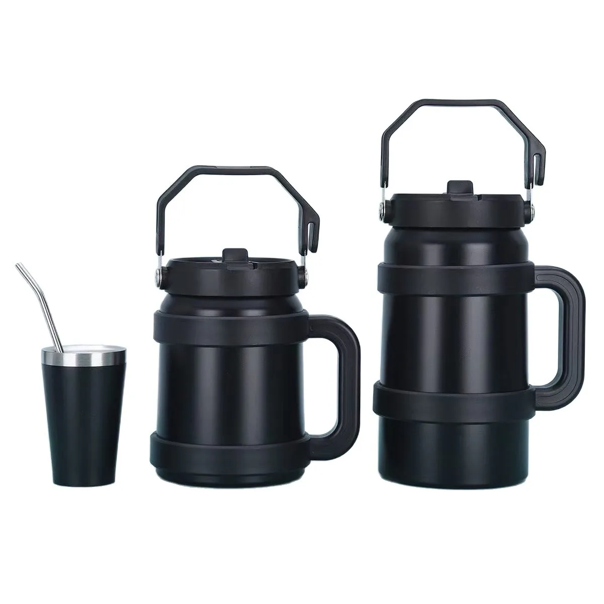 304 Stainless Steel Car Tumbler with Handle & Straw Lid — 50oz / 1479ml 5