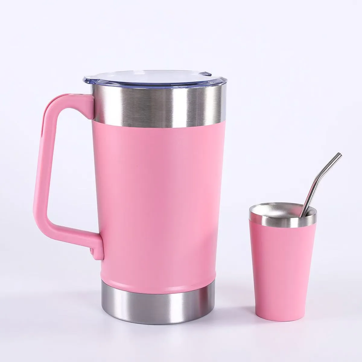 304 Stainless Steel Yerba Mate Cup Set with Handle — 64oz / 1893ml 4