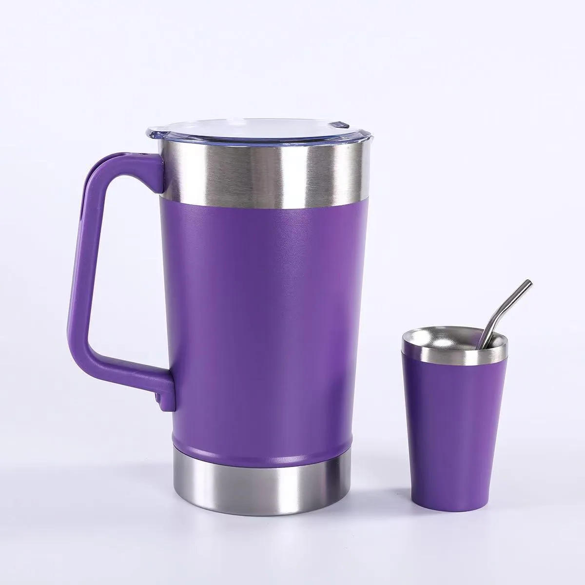 304 Stainless Steel Yerba Mate Cup Set with Handle — 64oz / 1893ml 5
