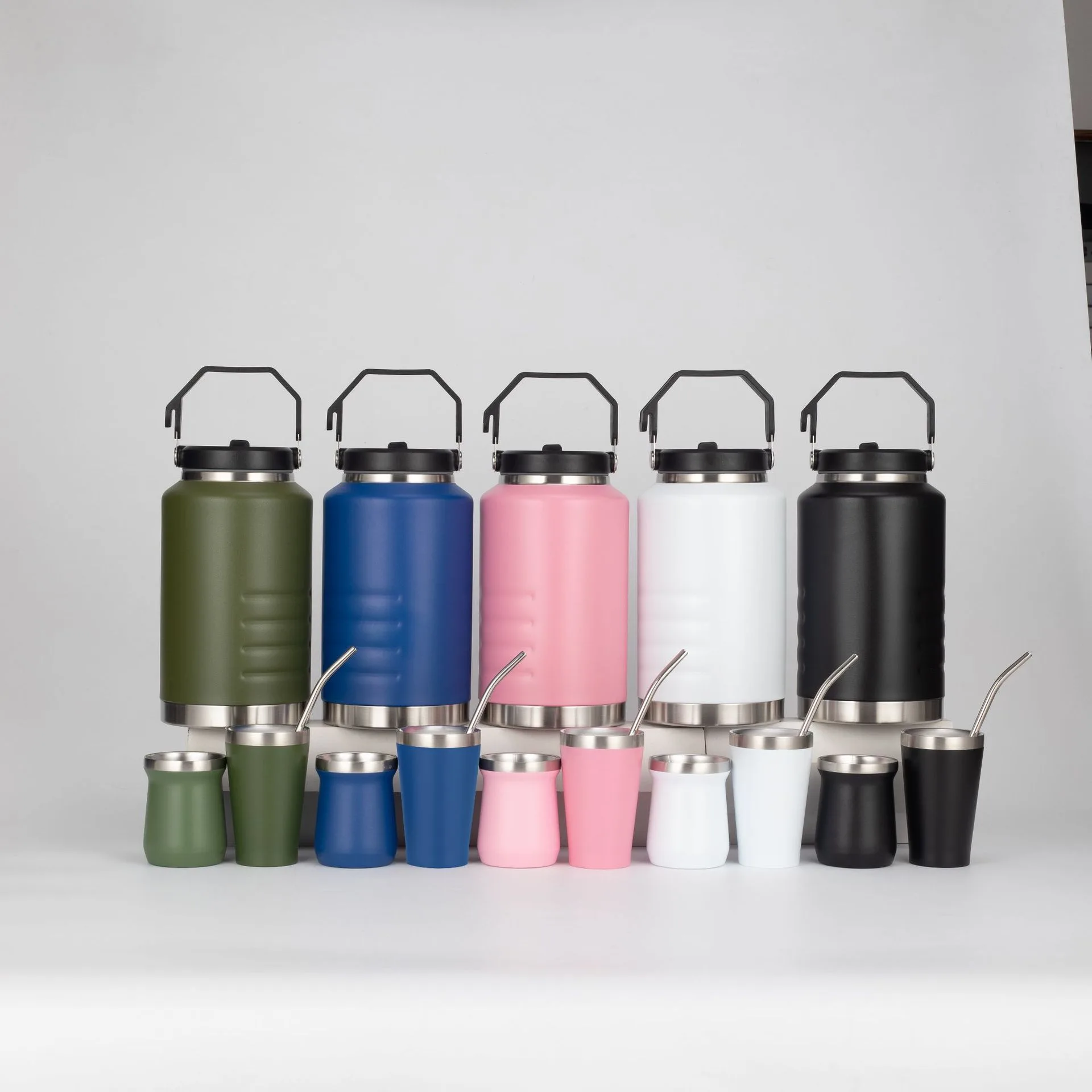 304 Stainless Steel Insulated Ice Bucket with Handle and Double Lid 2