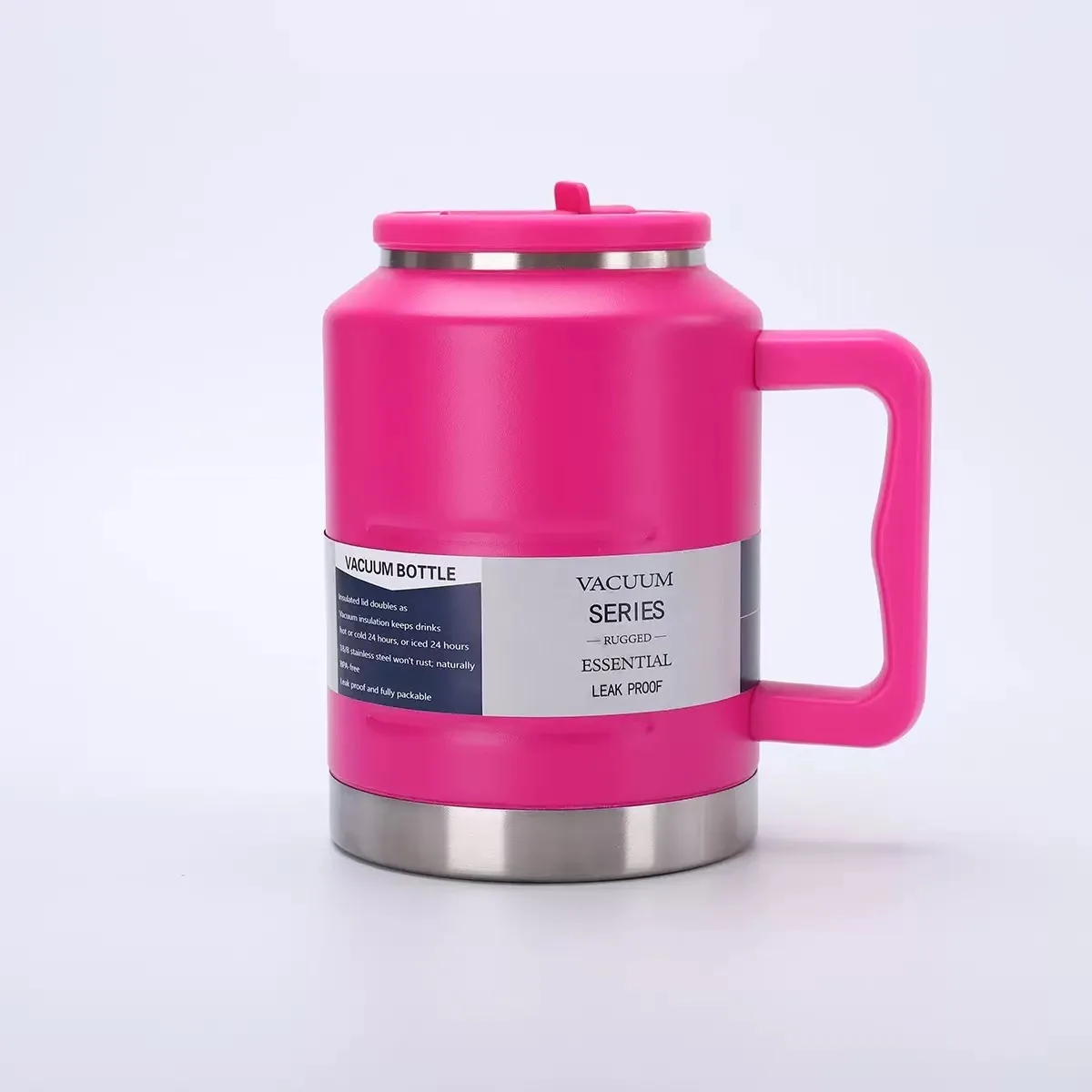 304 Stainless Steel Large-Capacity Bottle with Handle & Straw Lid 3