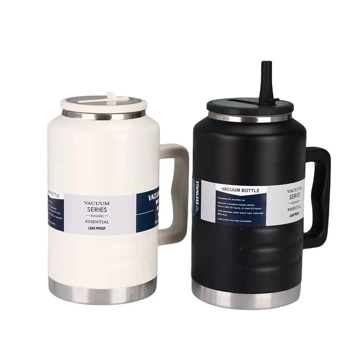 304 Stainless Steel Large-Capacity Bottle with Handle & Straw Lid 4