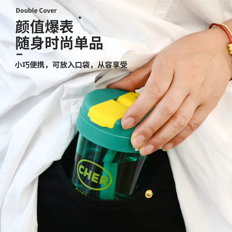 Plastic Kids Water Bottle with Straw Lid 2