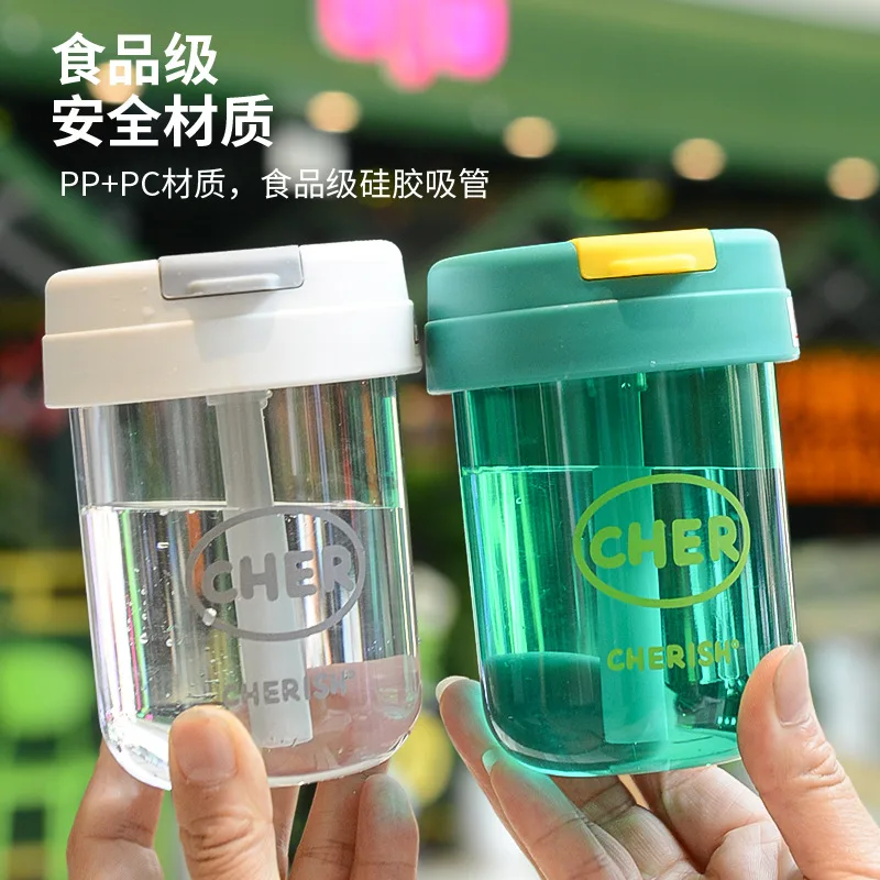 Plastic Kids Water Bottle with Straw Lid 3