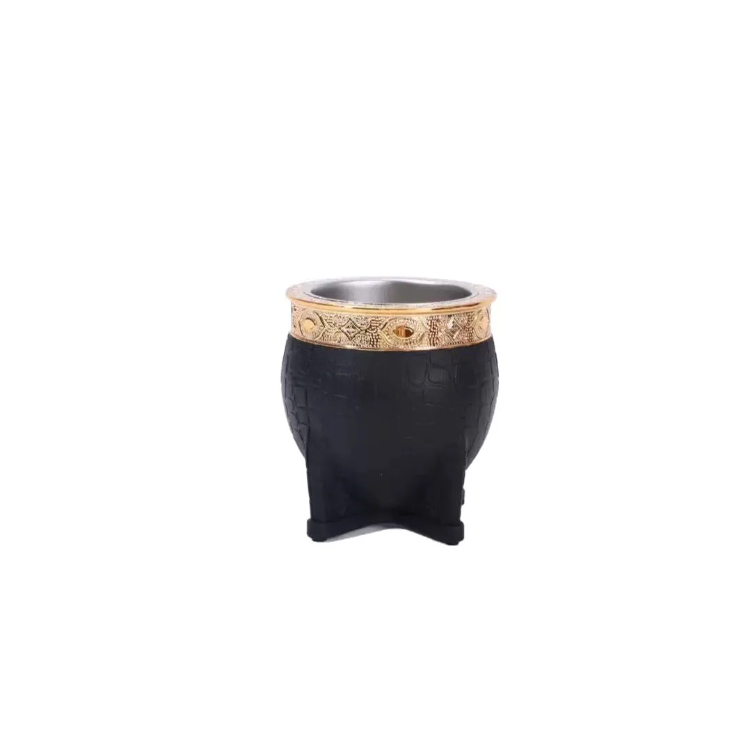 Stainless Steel Yerba Mate Cup with Straw Lid & Egg-Shell Texture & Tortoise-Shell Texture 5