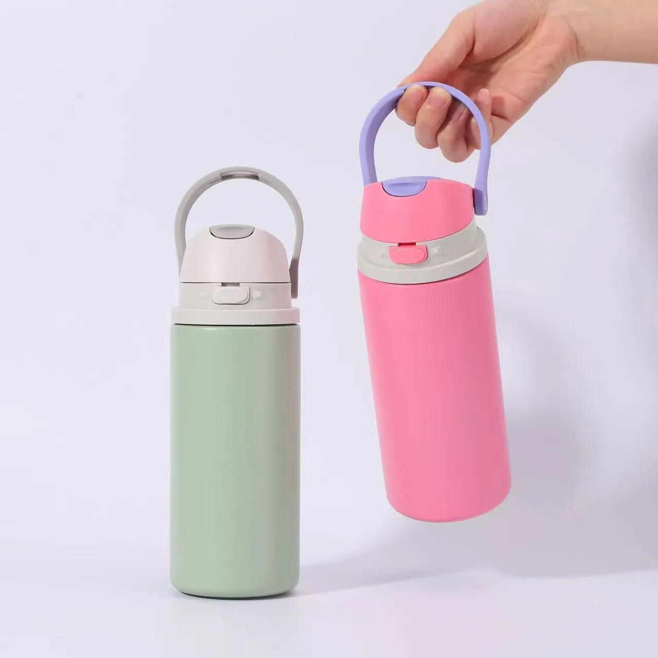304 Stainless Steel Vacuum Flask with Handle & Dual-Drink Lid 4